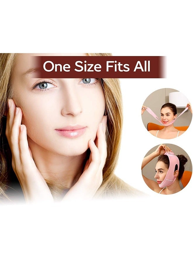 Reusable V Line Mask, Facial Slimming Strap Double Chin Reducer Chin Up Mask Face Lifting Belt V Shaped Slimming Face Mask, Tight and Lift Mask, Face Slimmer Shaper, Chin Face Slimming Belt - Image 3